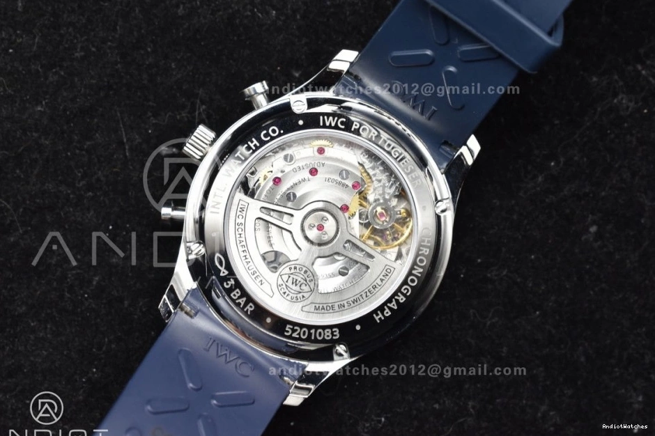 Strap 1011 Blue Chrono Dial A IW3716 Portuguese Best on White WeatherProof 1:1 Edition Z+F Blue Rubber 0111